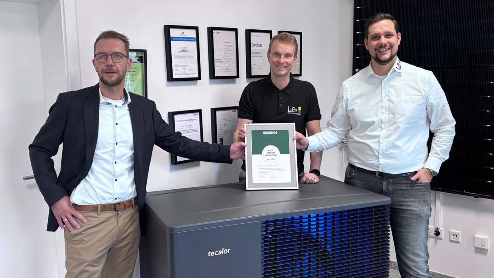 Mit dem neuen Premium-Status stärkt LuPa Sonnenenergie die Zusammenarbeit mit tecalor und den Service für Kundinnen und Kunden